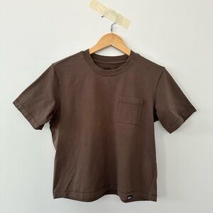 NOBULL Women’s Heavyweight Boxy Tee in Brown Size M